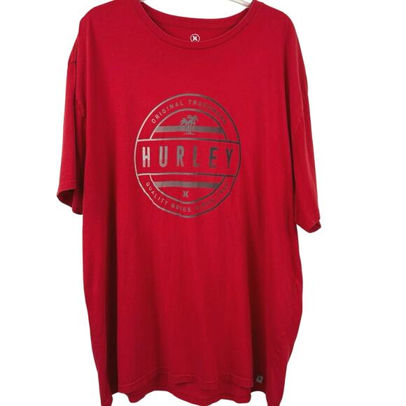 Hurley Other - Hurley Men Short Sleeve Graphic Logo Tshirt Surfer Casual Cotton Red Size XXL